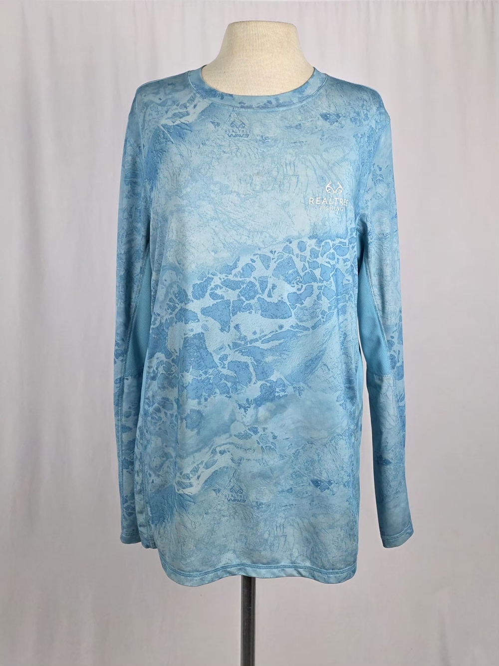 Realtree Light Blue Long Sleeve Camo Performance Tee